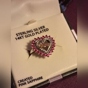 ✨ New! Pink Sapphire "Mom" Heart Ring ✨